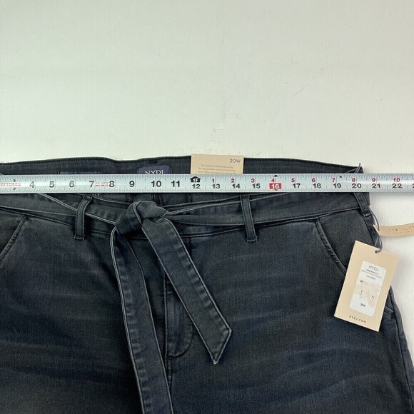 NYDJ Columbia Marilyn Tie Waist Straight Leg Pants Jeans Gray Stretch Size 20W - Picture 6 of 14